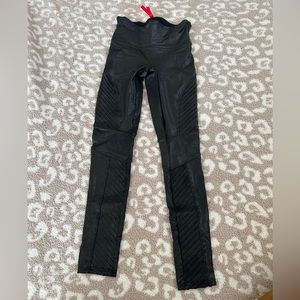 Spanx faux leather moto leggings